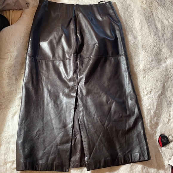 Brown Leather Skirt - Picture 2 of 3